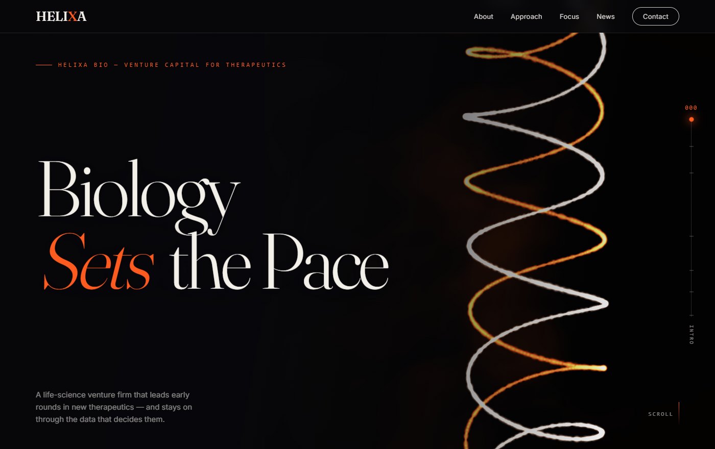 A homepage for a life-science VC
