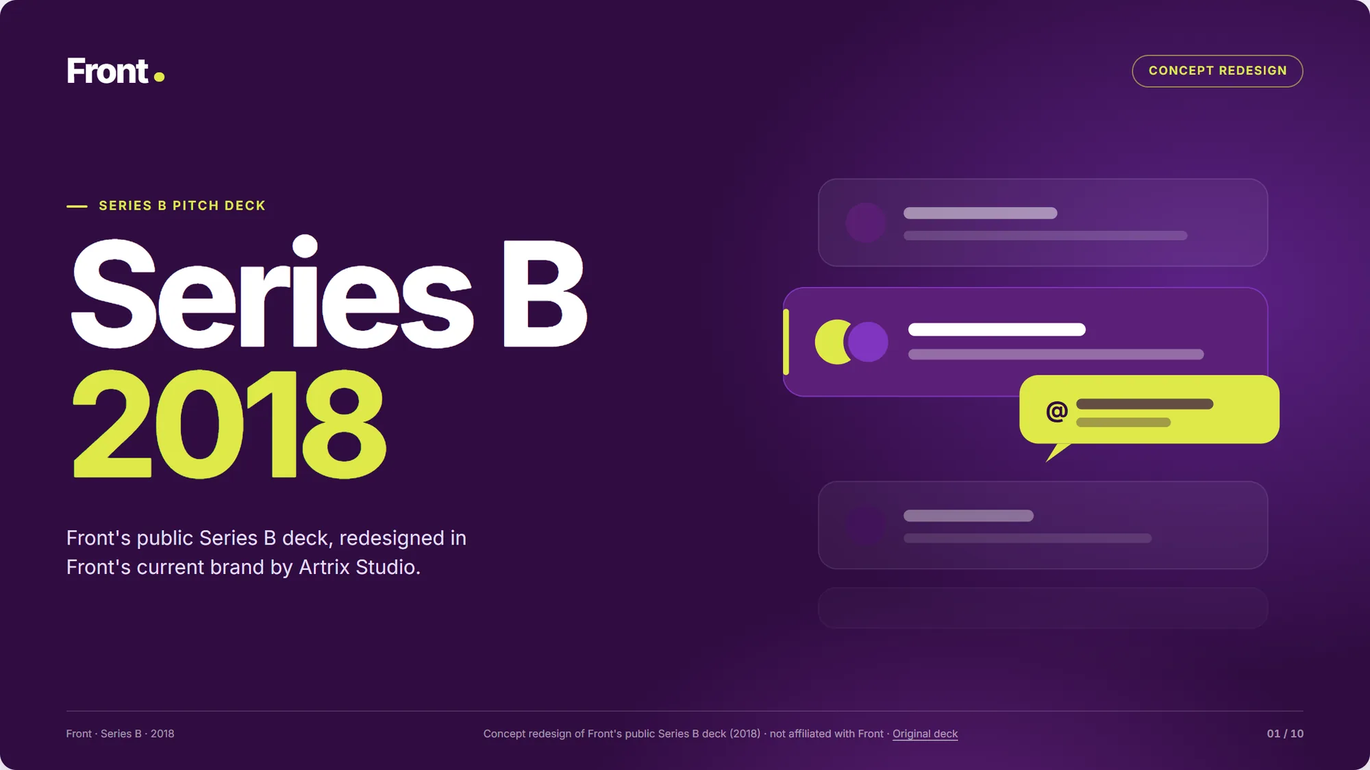 Pitch Decks: Front's Series B, redesigned · not affiliated