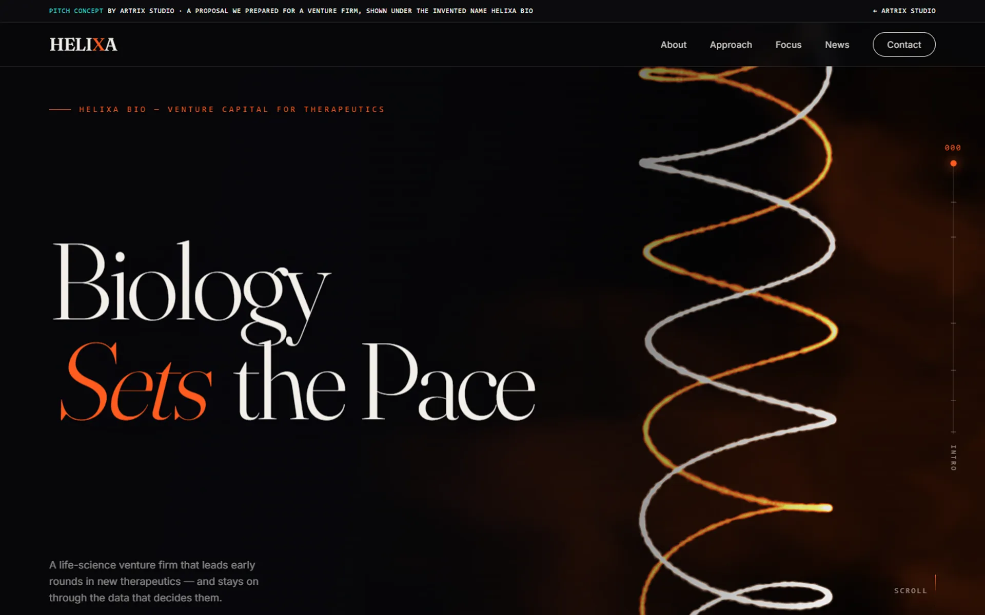 A homepage for a life-science VC