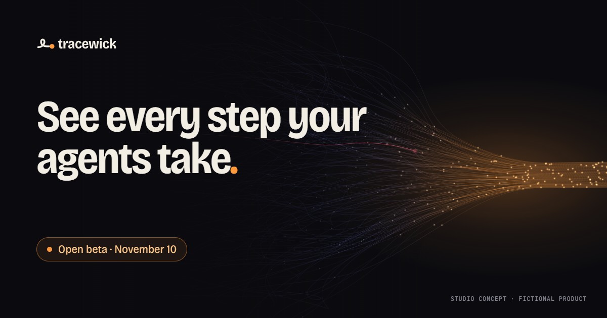 Open Graph image: Tracewick logo, See every step your agents take, open beta November 10.